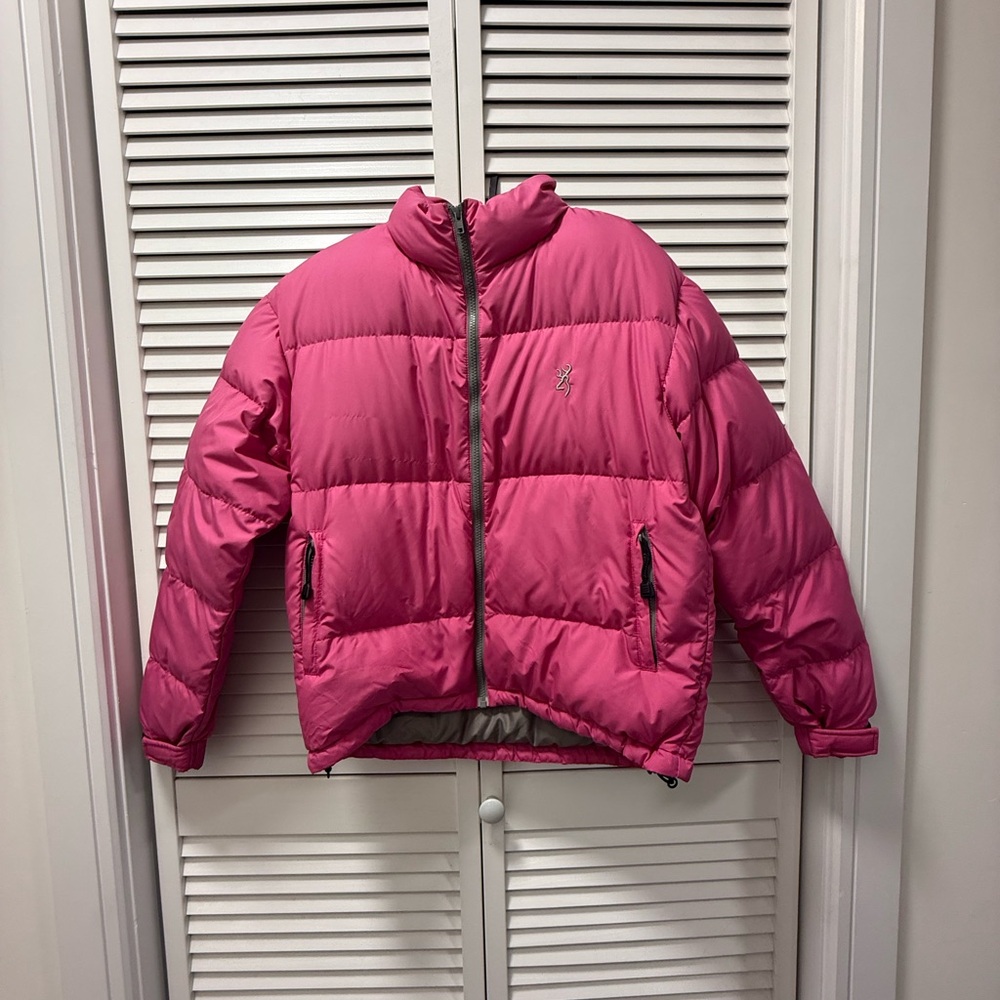 Pink puffer jacket